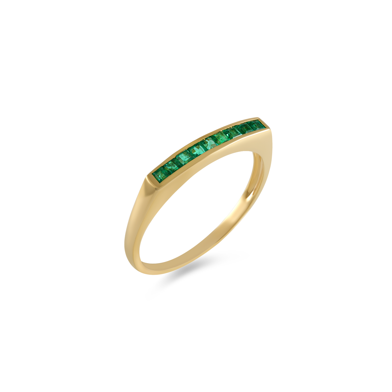 Emerald Princess Cut Retro Ring