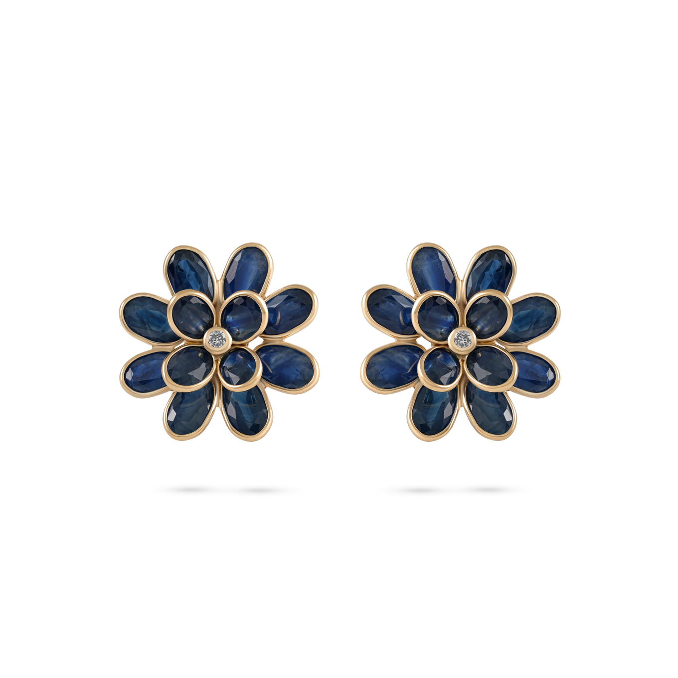 Sapphire Flower Earrings