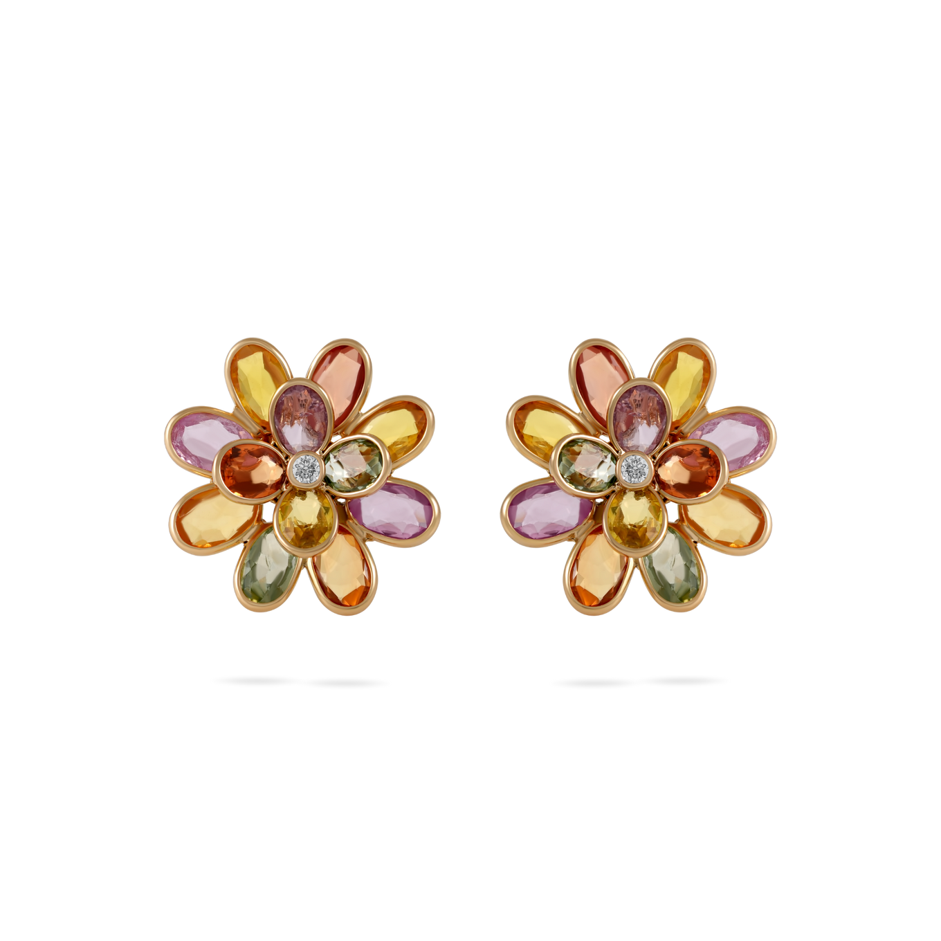 Tourmaline Flower Earrings