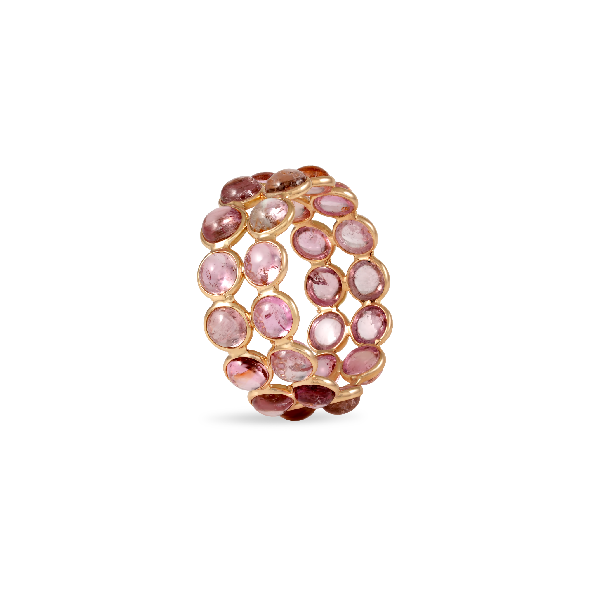 Tourmaline Baby Pink Double Ring