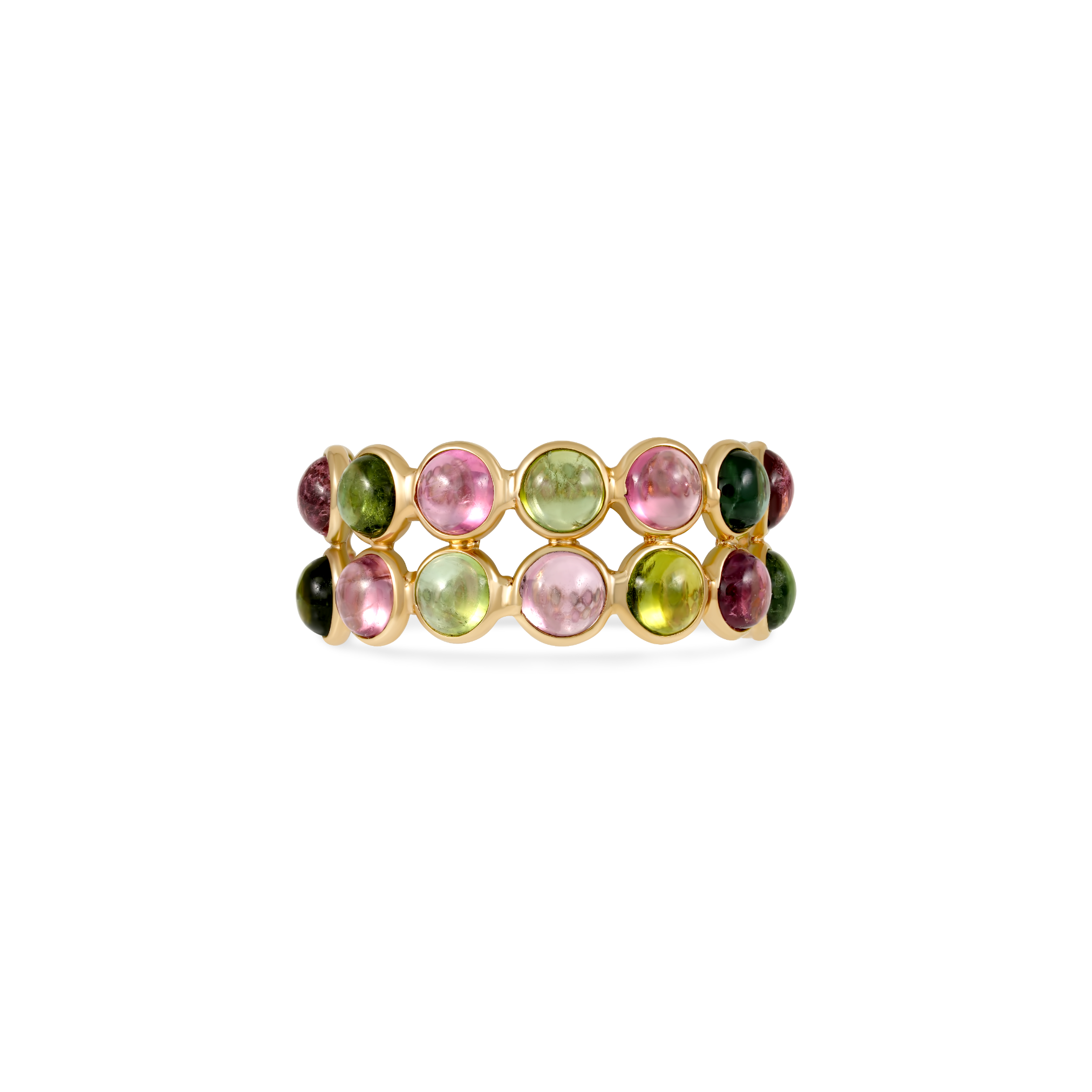 Tourmaline Multicolor Eternity Double Ring