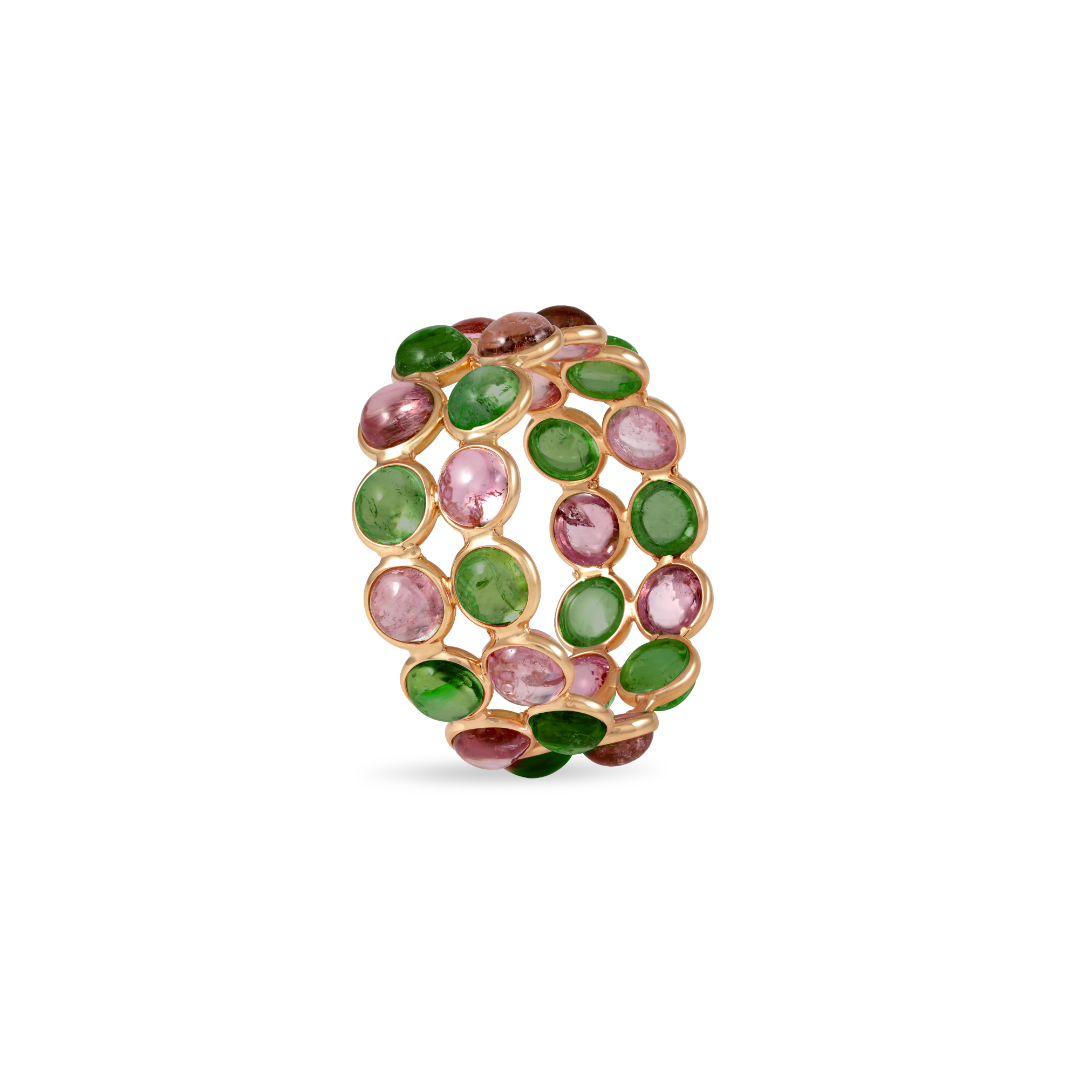 Tourmaline Multicolor Eternity Double Ring