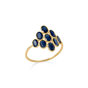 Sapphire Cluster Oval Ring