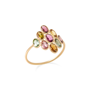 Tourmaline Multi Color Cluster Ring