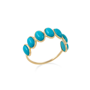 Turquoise Cabochon Half Eternity Ring