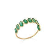 Emerald Oval Semi Eternity Ring