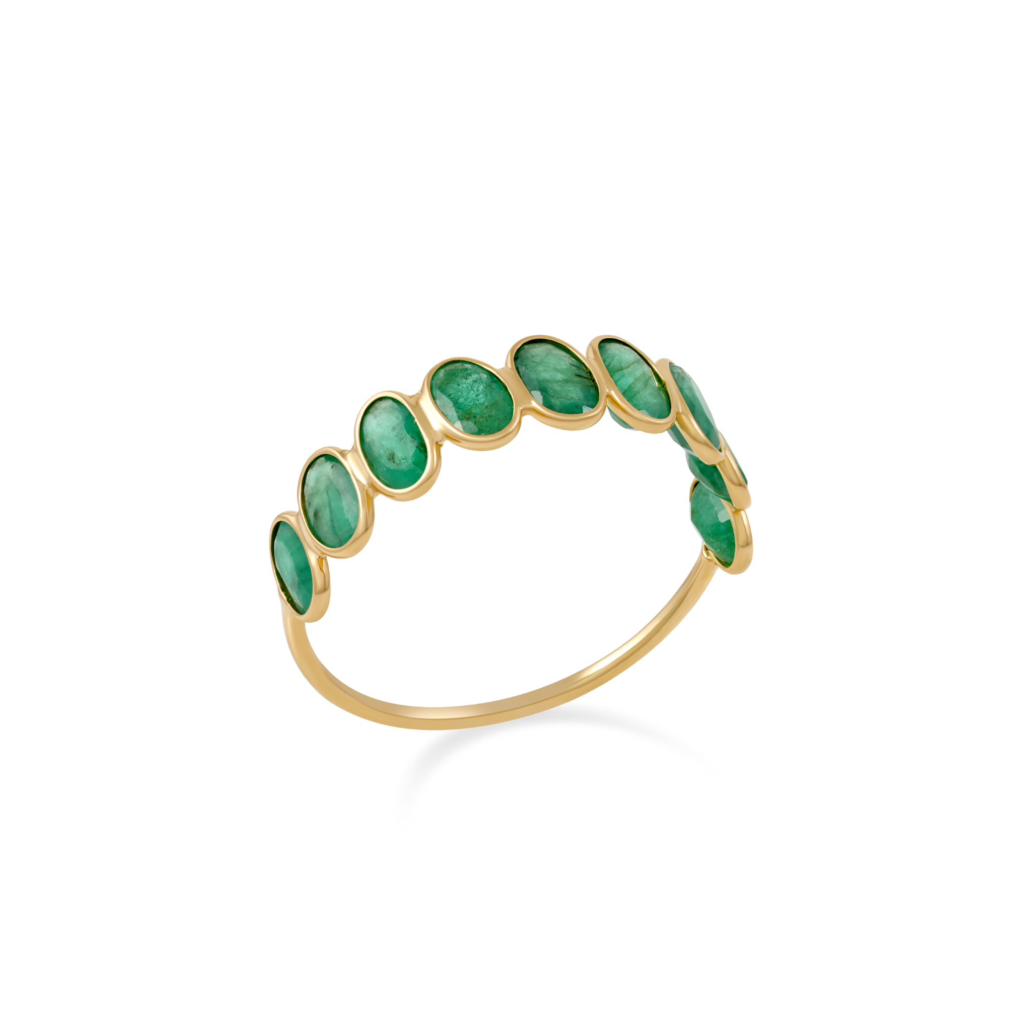 Emerald Oval Semi Eternity Ring