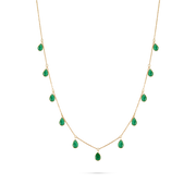 Emerald Pear Multi Drop Necklace