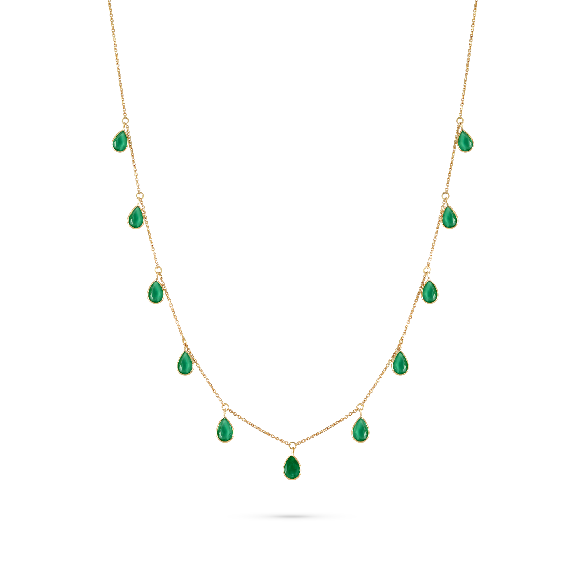 Emerald Pear Multi Drop Necklace