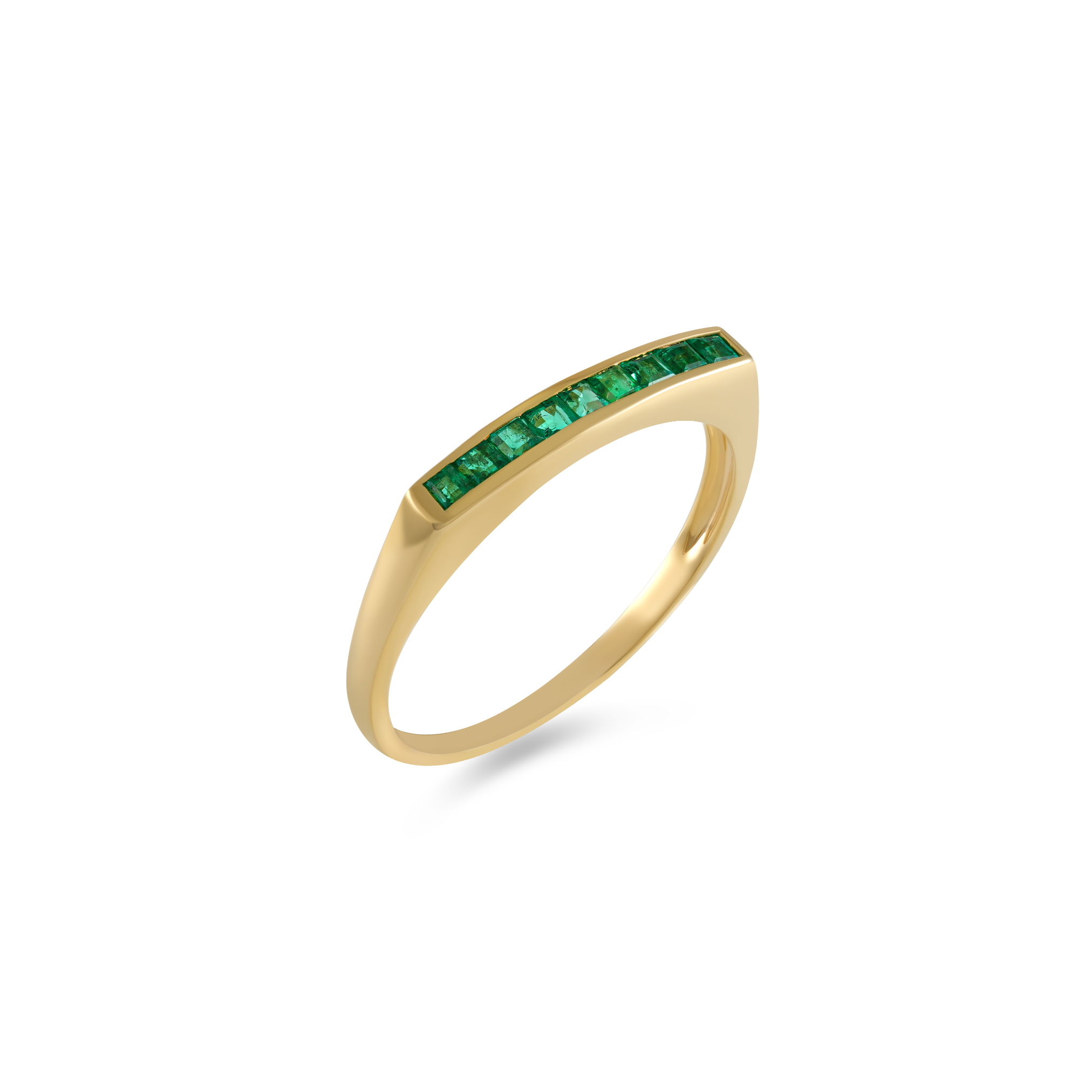 Emerald Princess Cut Retro Ring