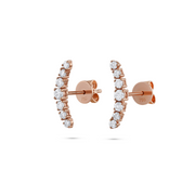 Eternity Diamond Crescent Earrings Rose Gold