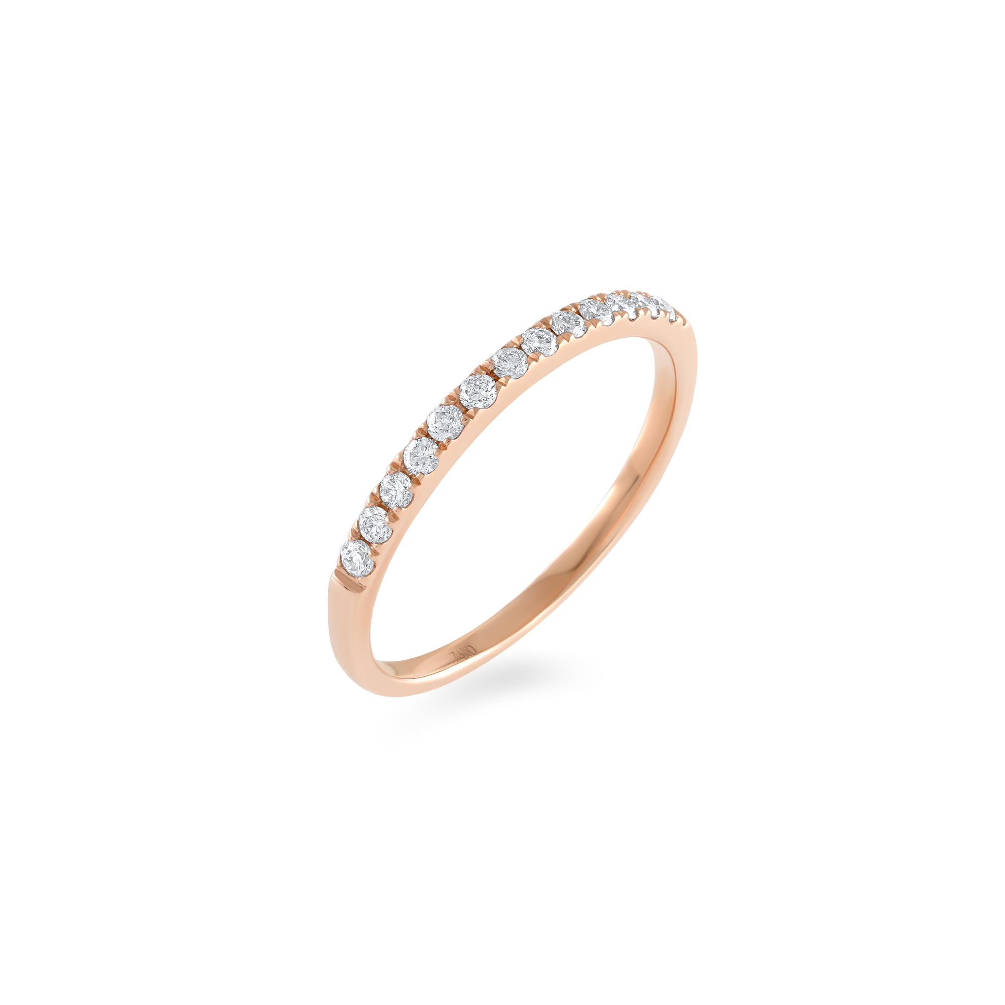 Diamond Classic Medium Half Eternity Rose Gold Ring