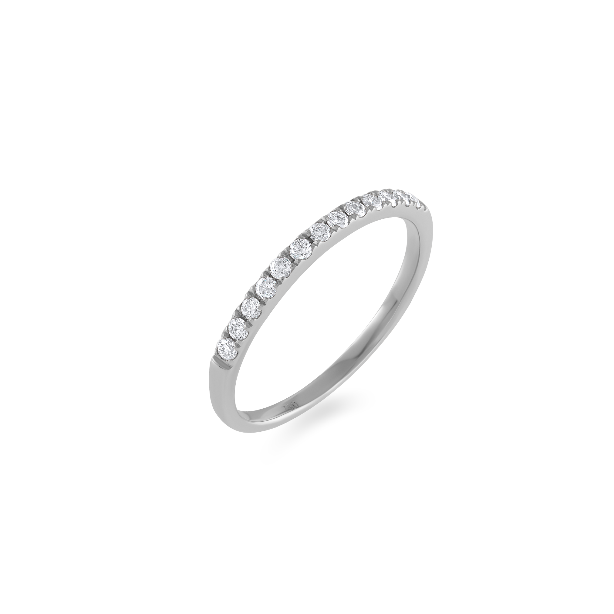 Diamond Classic Medium Half Eternity White Gold Ring