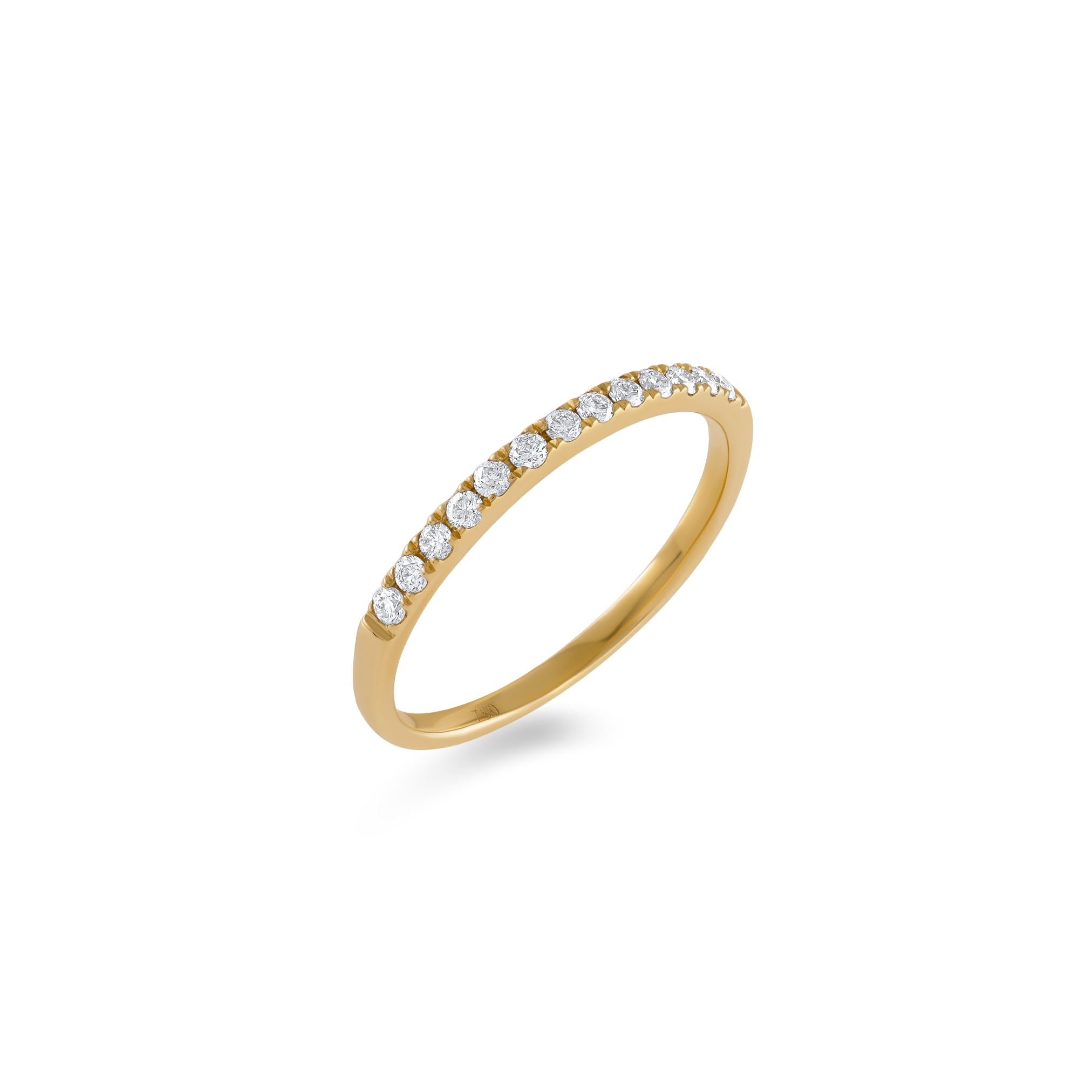 Diamond Classic Medium Half Eternity Yellow Gold