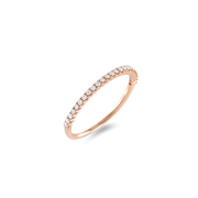 Diamond Classic Thin Half Eternity Ring Rose Gold