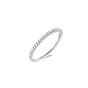 Diamond Classic Thin Half Eternity White Gold Ring