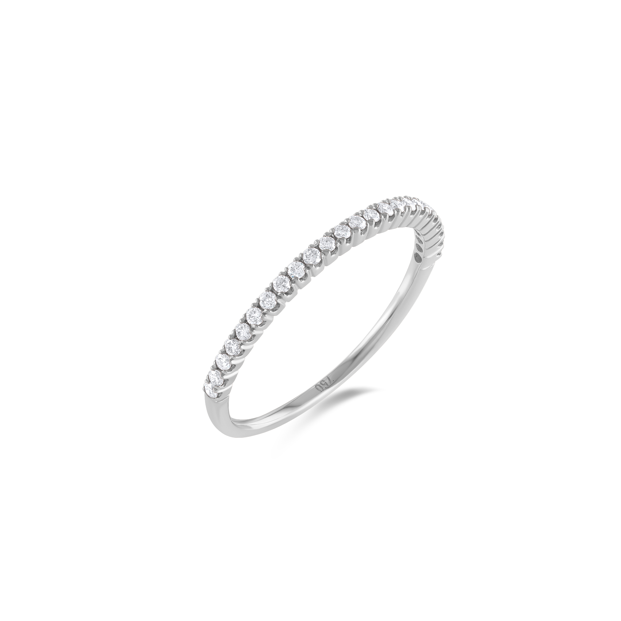 Diamond Classic Thin Half Eternity White Gold Ring