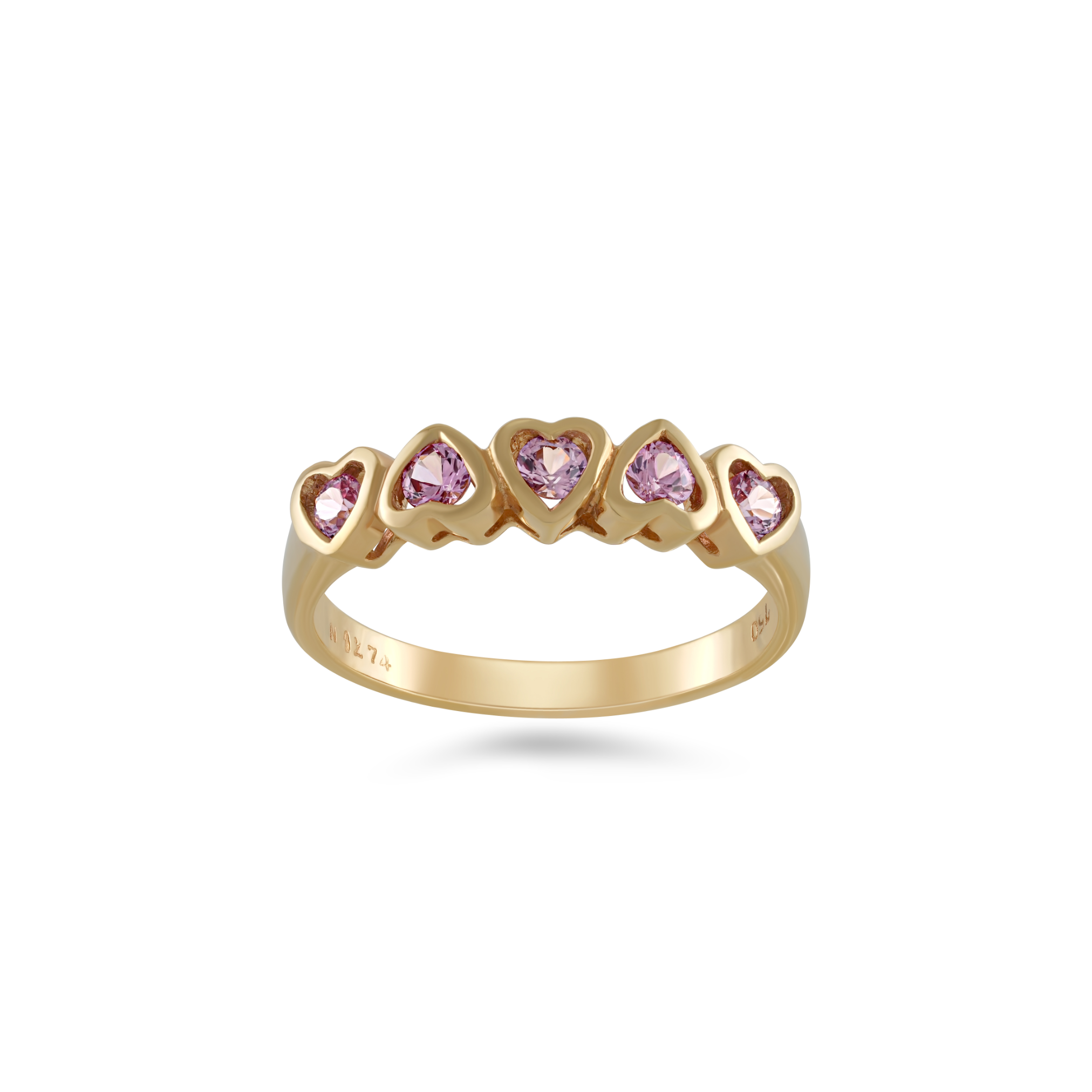 Pink Sapphire Heart Ring