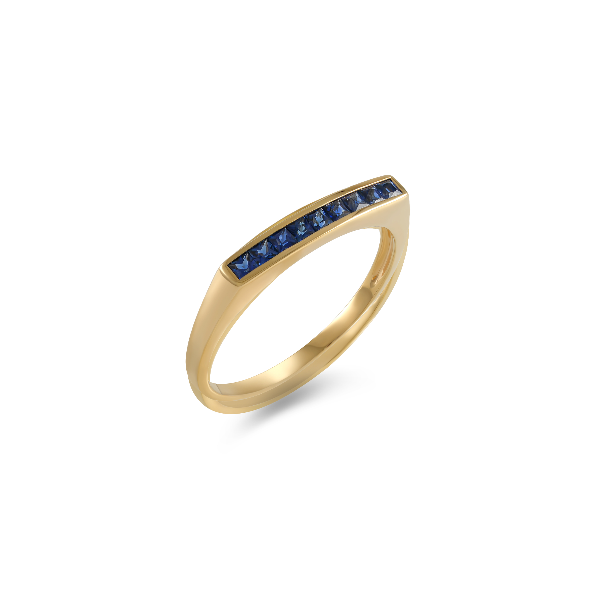 Sapphire Princess Cut Retro Ring