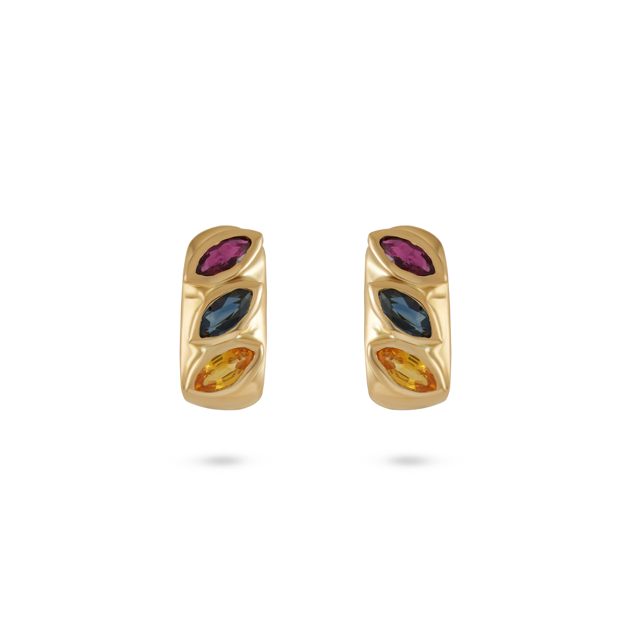 Retro Multi Sapphire Earrings