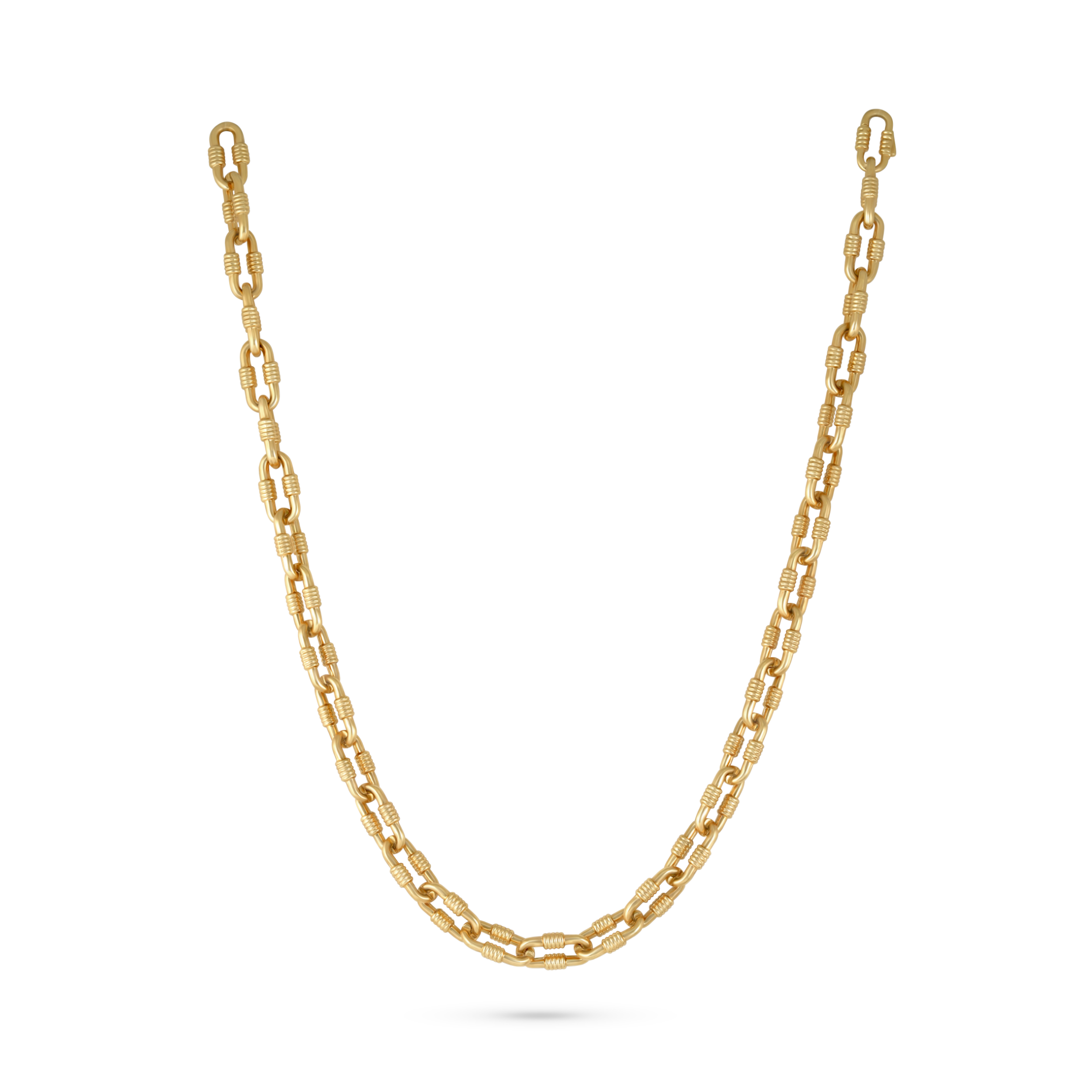 Engraved Gold Link Chain Necklace