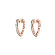 Heart Hugger Diamond Earrings Rose Gold