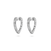 Heart Hugger Diamond Earrings White Gold