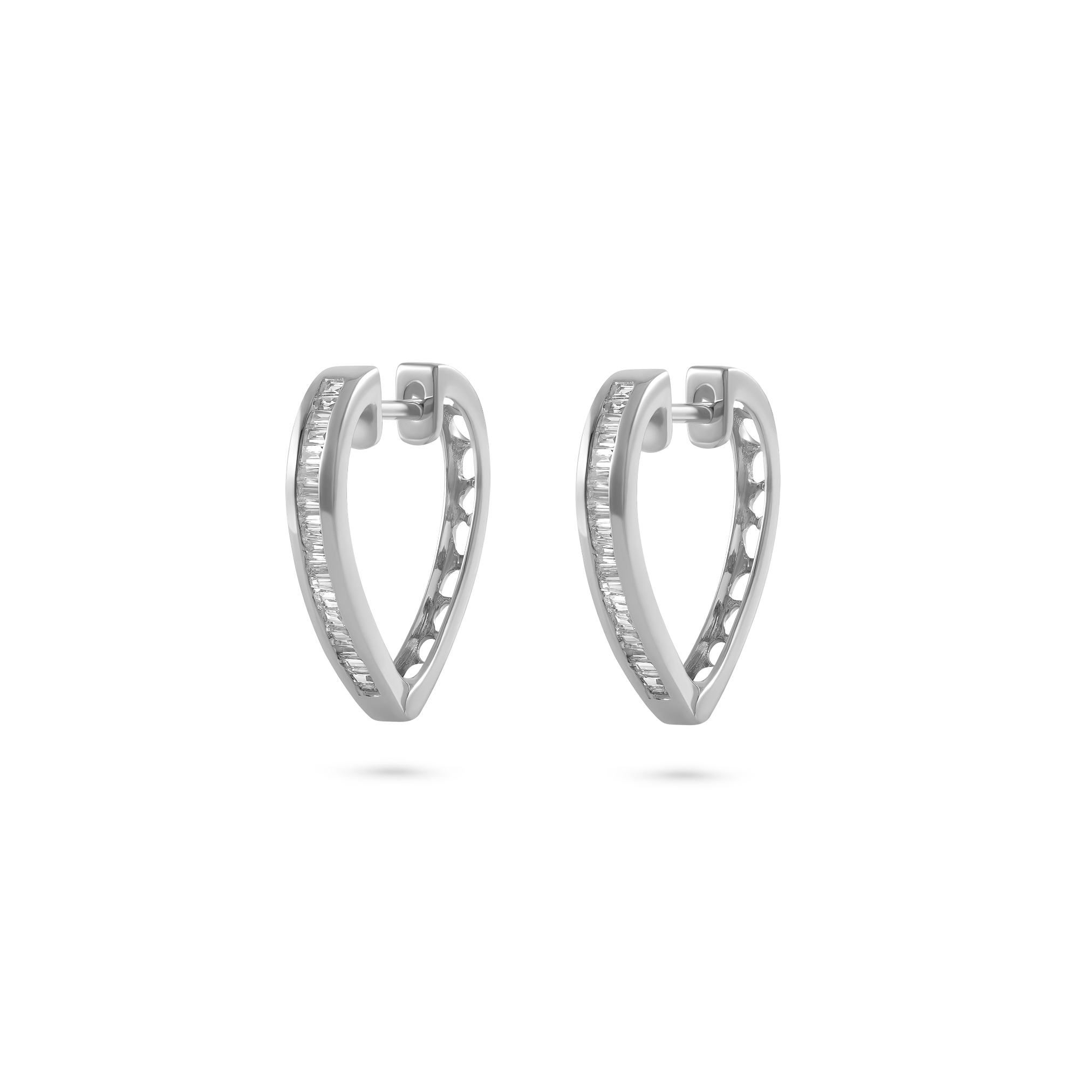 Heart Hugger Diamond Earrings White Gold