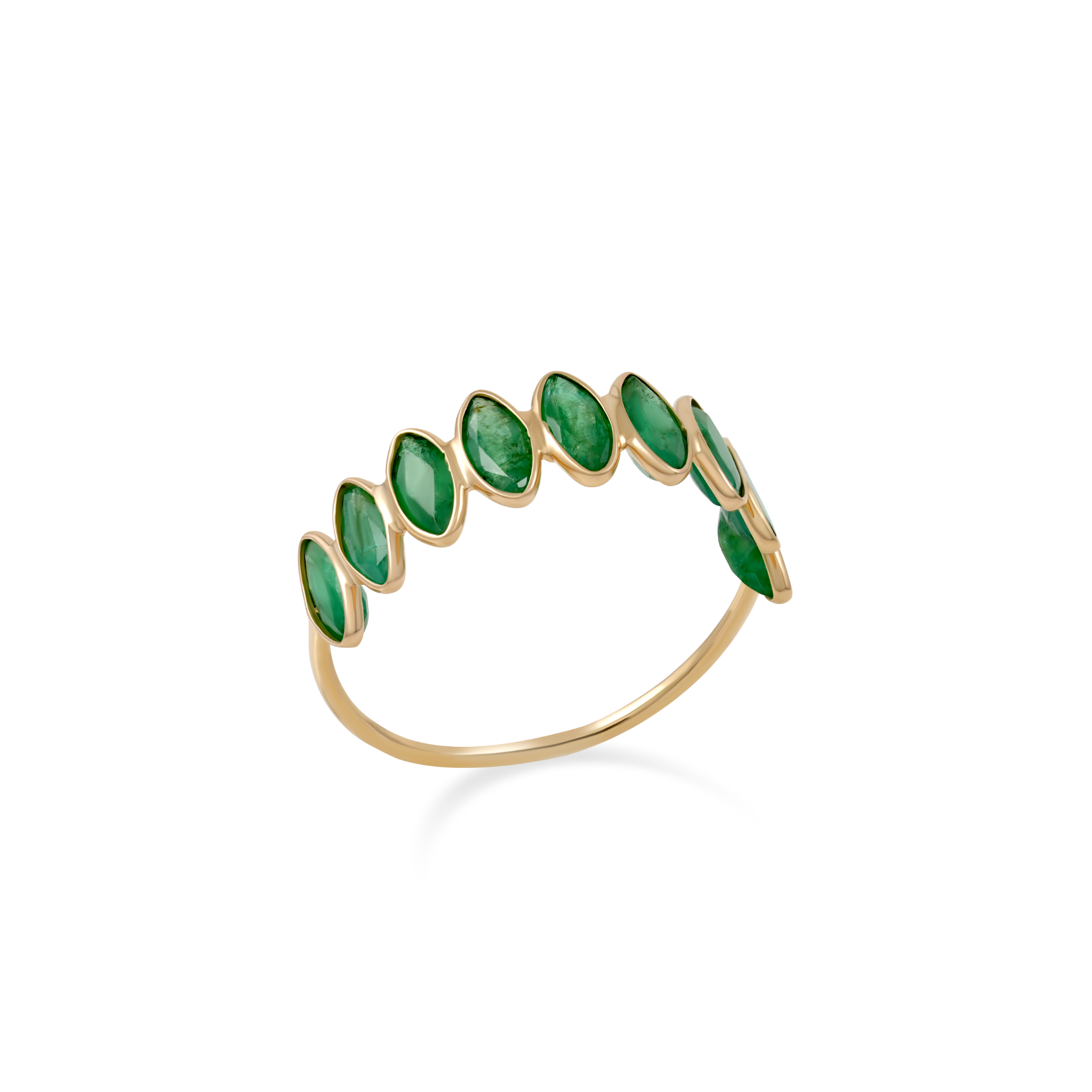 Emerald Marquise Half Eternity Ring