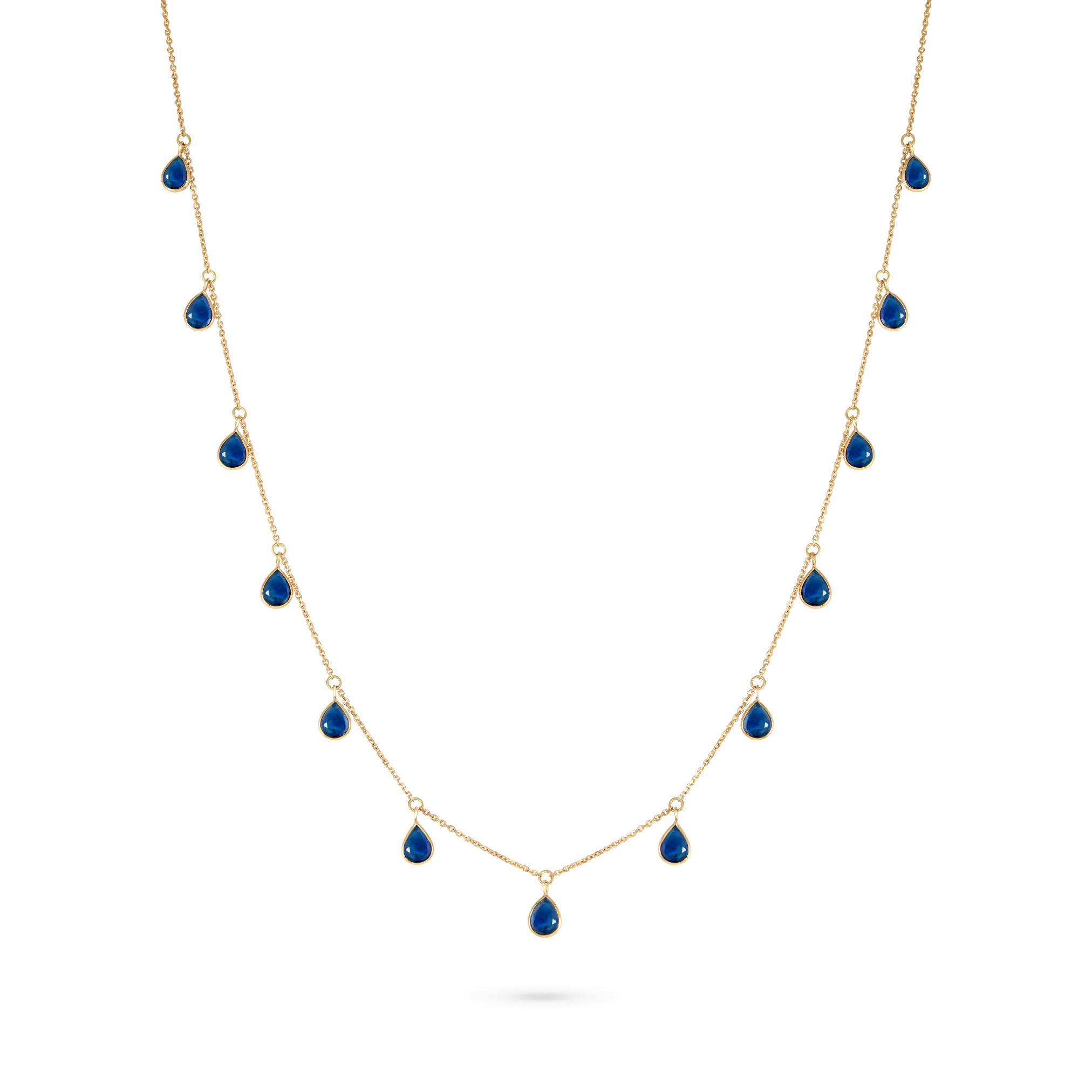 Sapphire Multi-Stone Pear Necklace