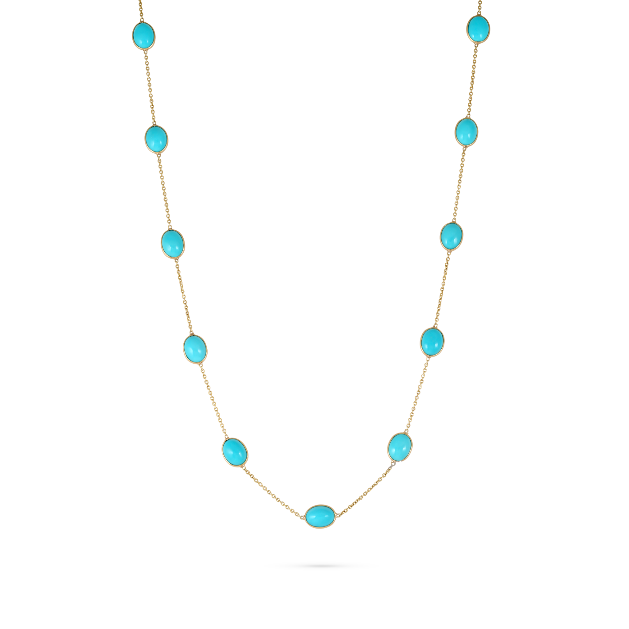 Turquoise Cabochon Medium Multi-Stone Necklace