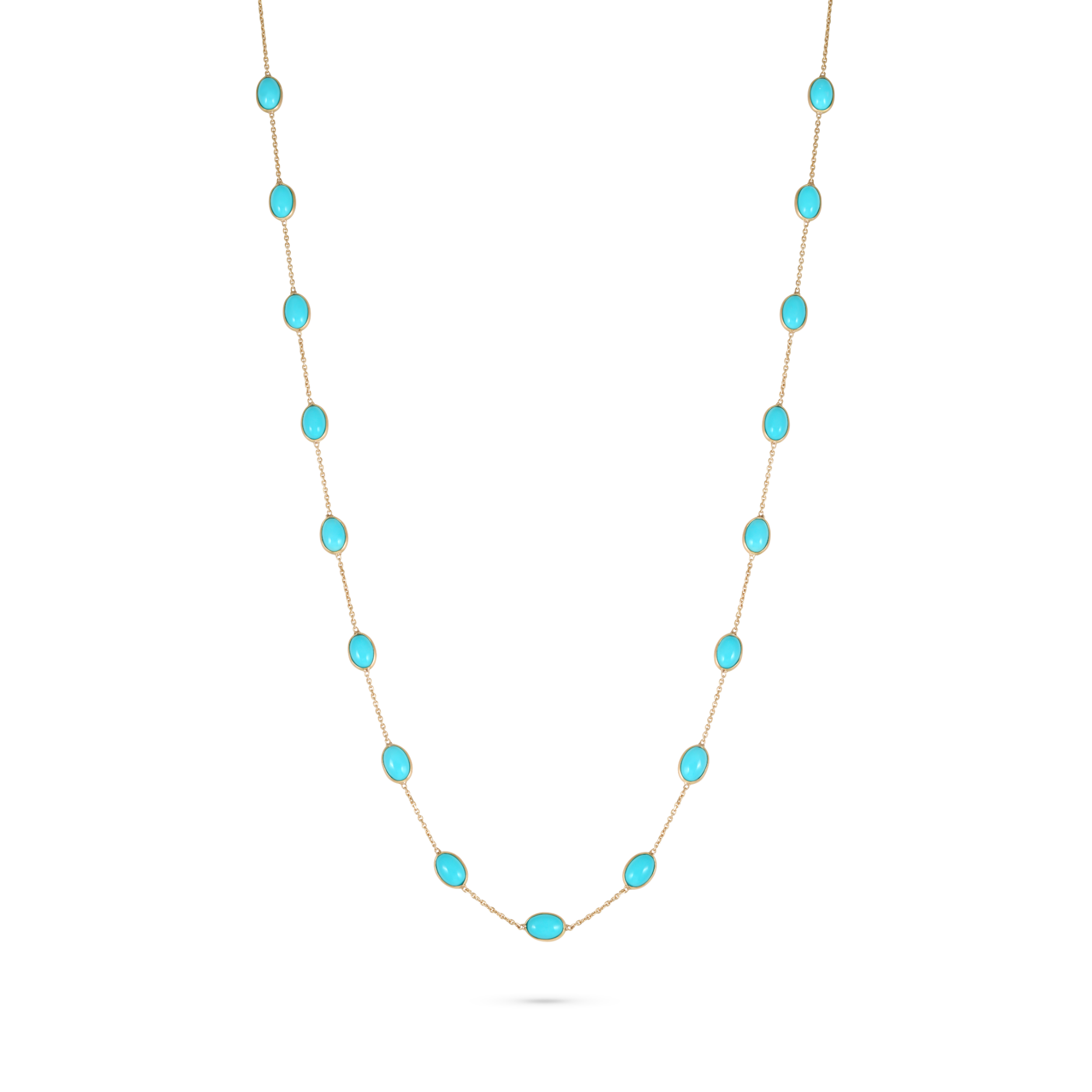 Turquoise Cabochon Medium Multi-Stone Necklace