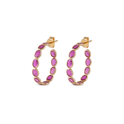 Ruby Multi-Stone Hoops