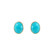 Turquoise Cabochon Oval Earrings