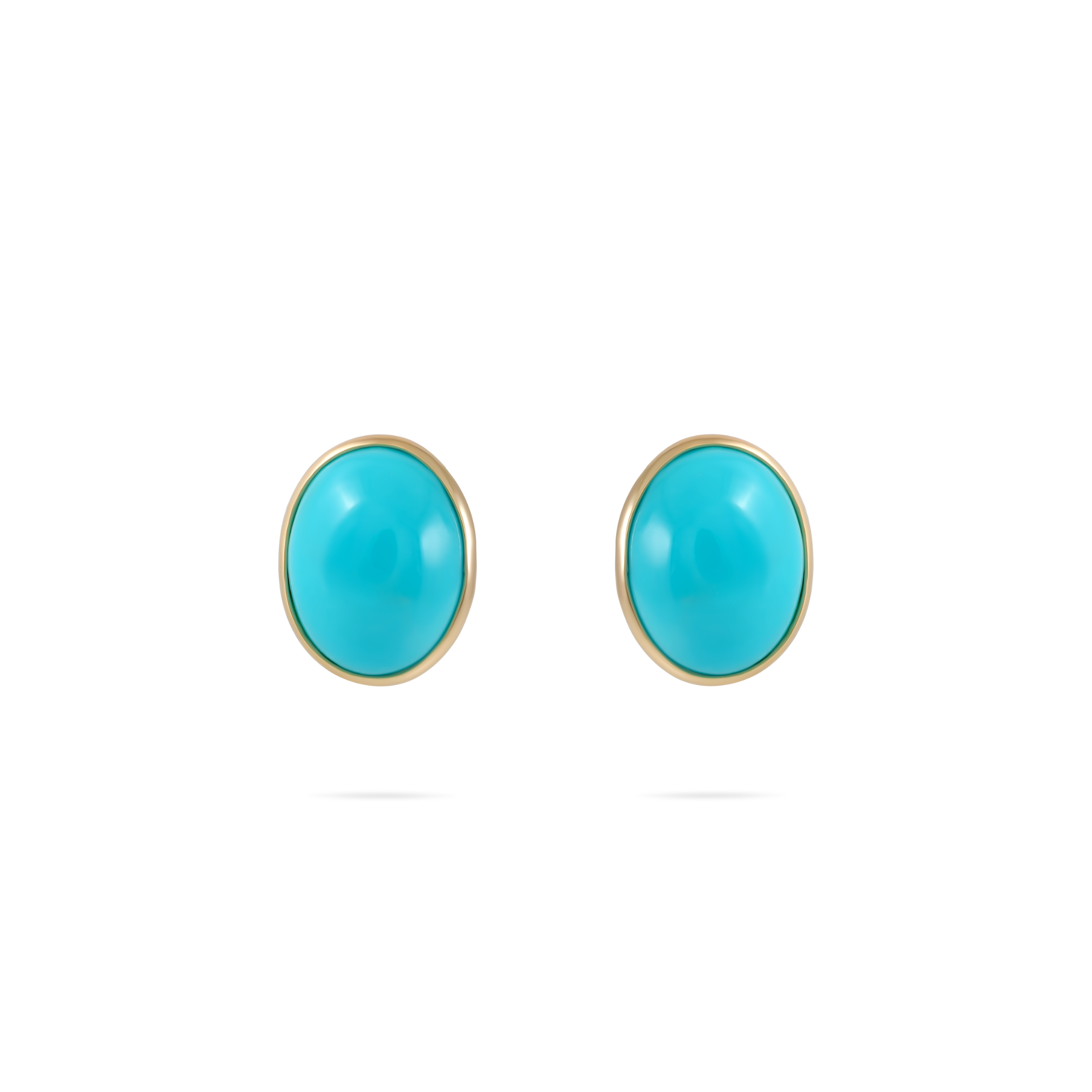 Turquoise Cabochon Oval Earrings