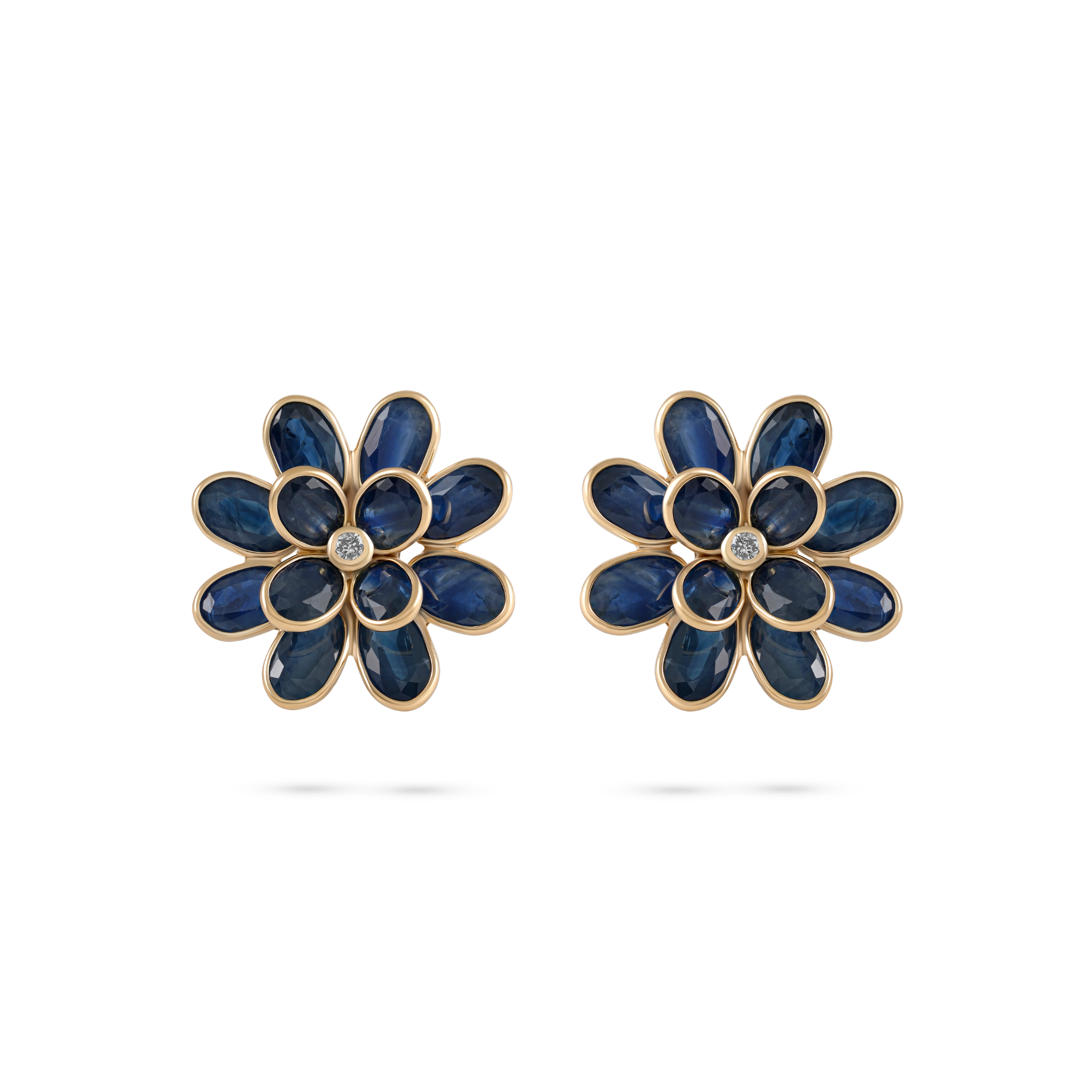 Sapphire Flower Earrings