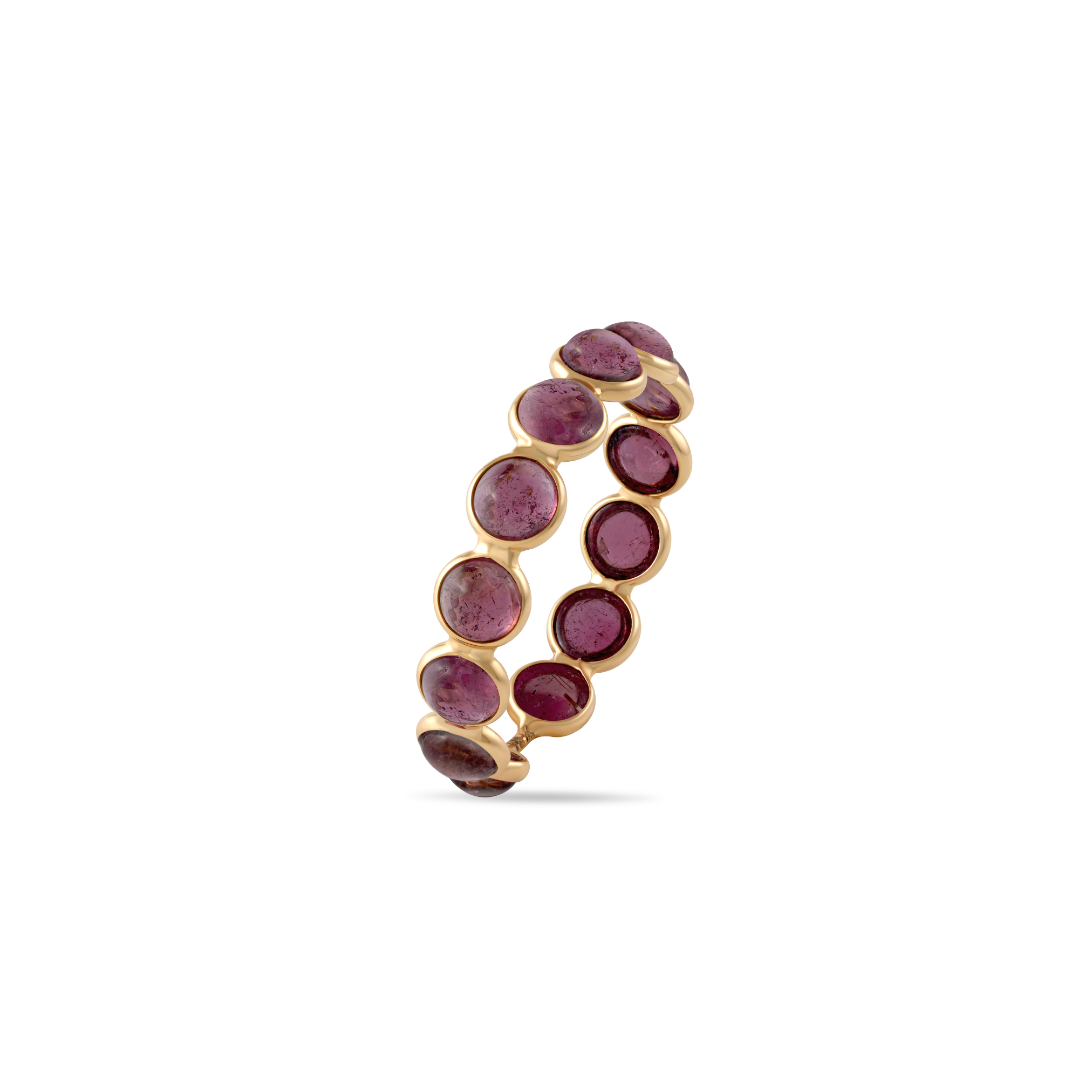 Round Pink Tourmaline Eternity Ring