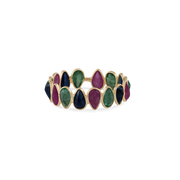 Multi Color Pear Eternity Ring