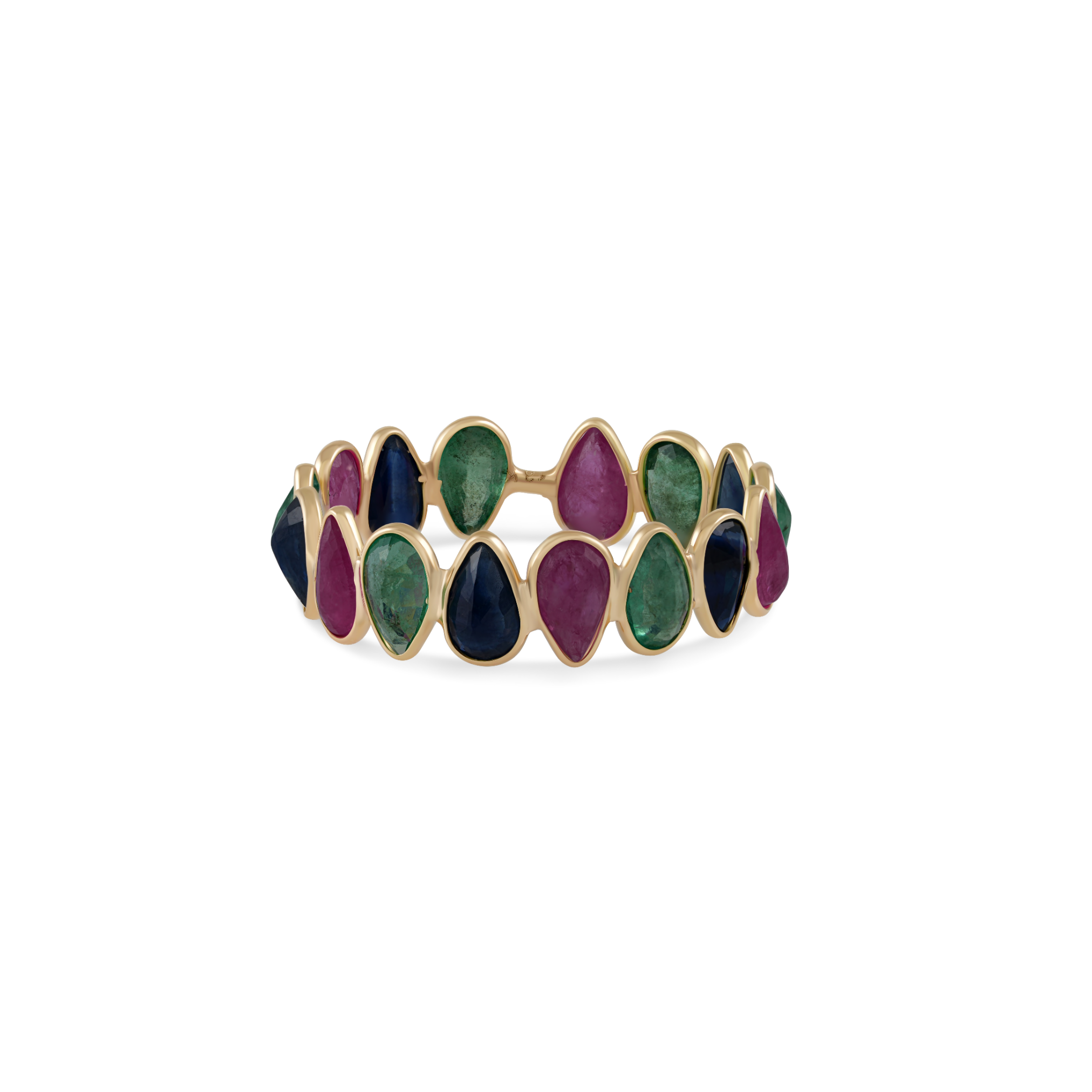 Multi Color Pear Eternity Ring