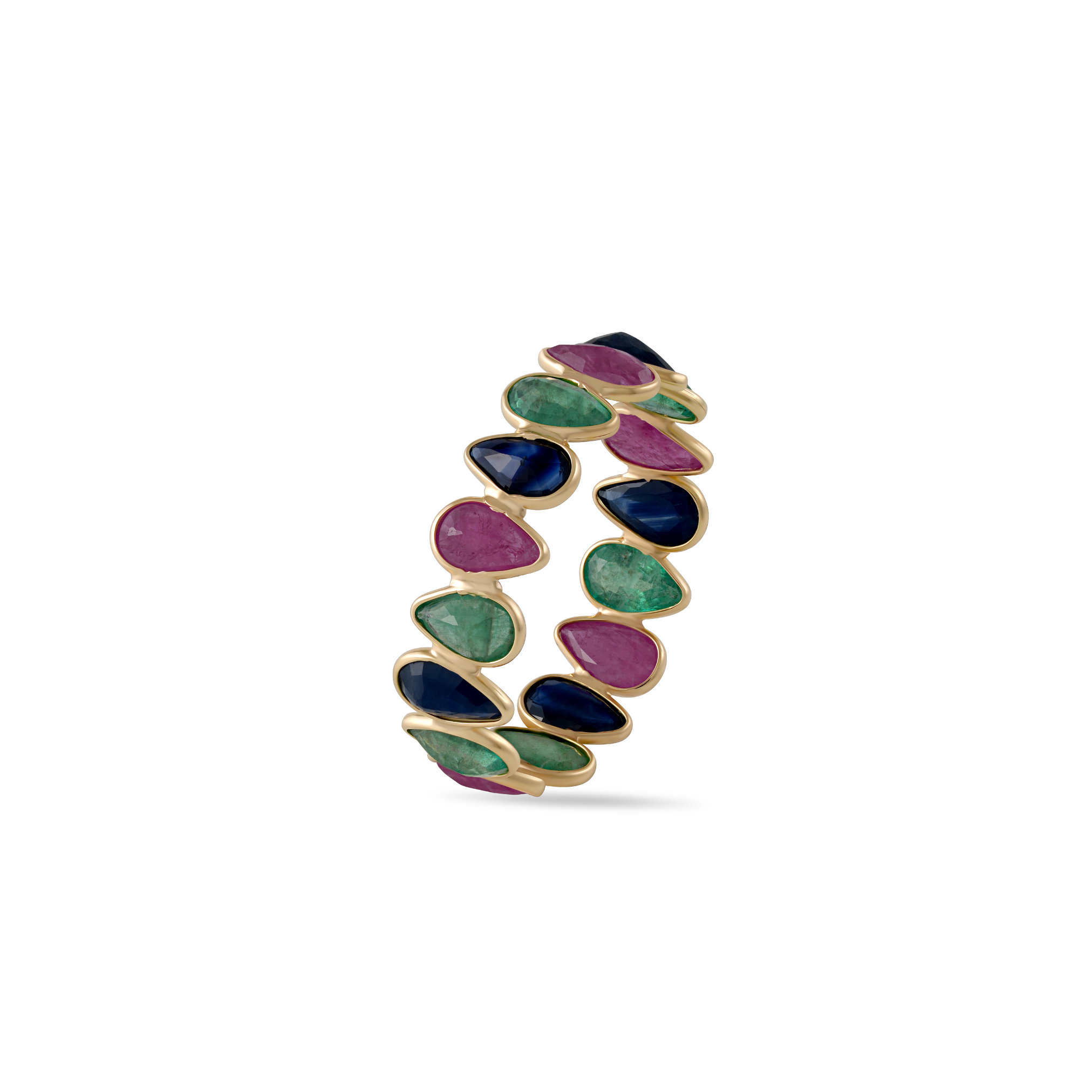 Multi Color Pear Eternity Ring