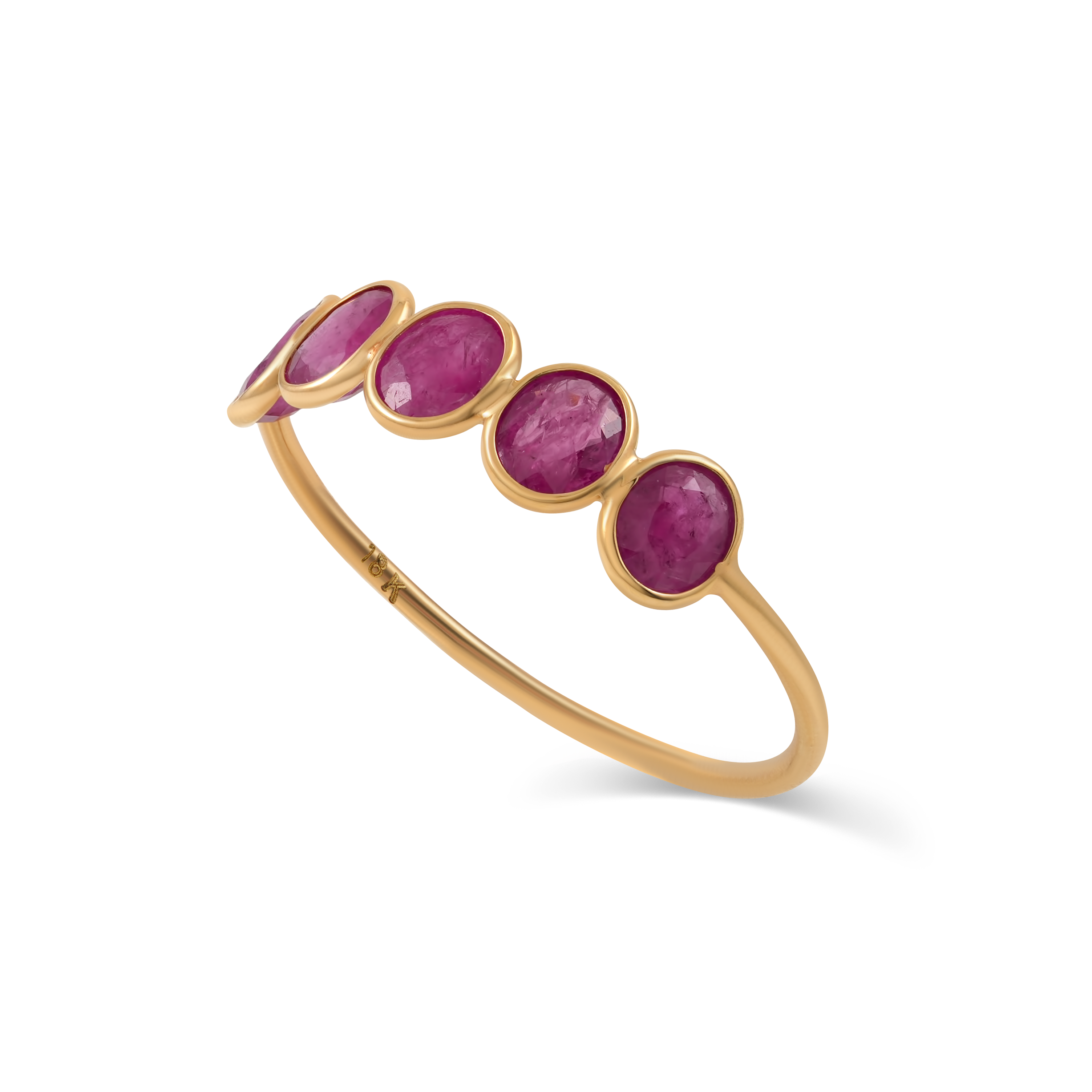 Ruby Five Stone Oval Ring